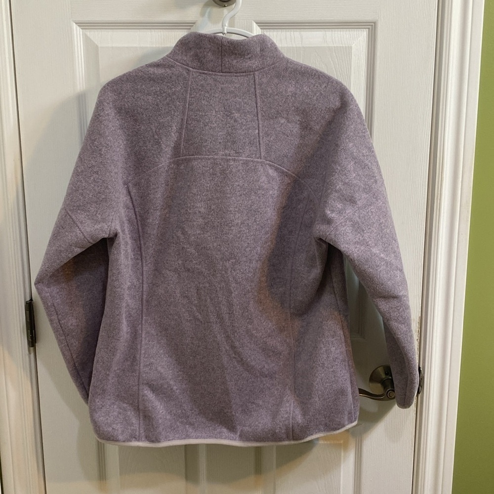 L.L. Bean Women’s Lilac Fleece Full Zip Jacket Size Large Polyester Fall School - Picture 5 of 7
